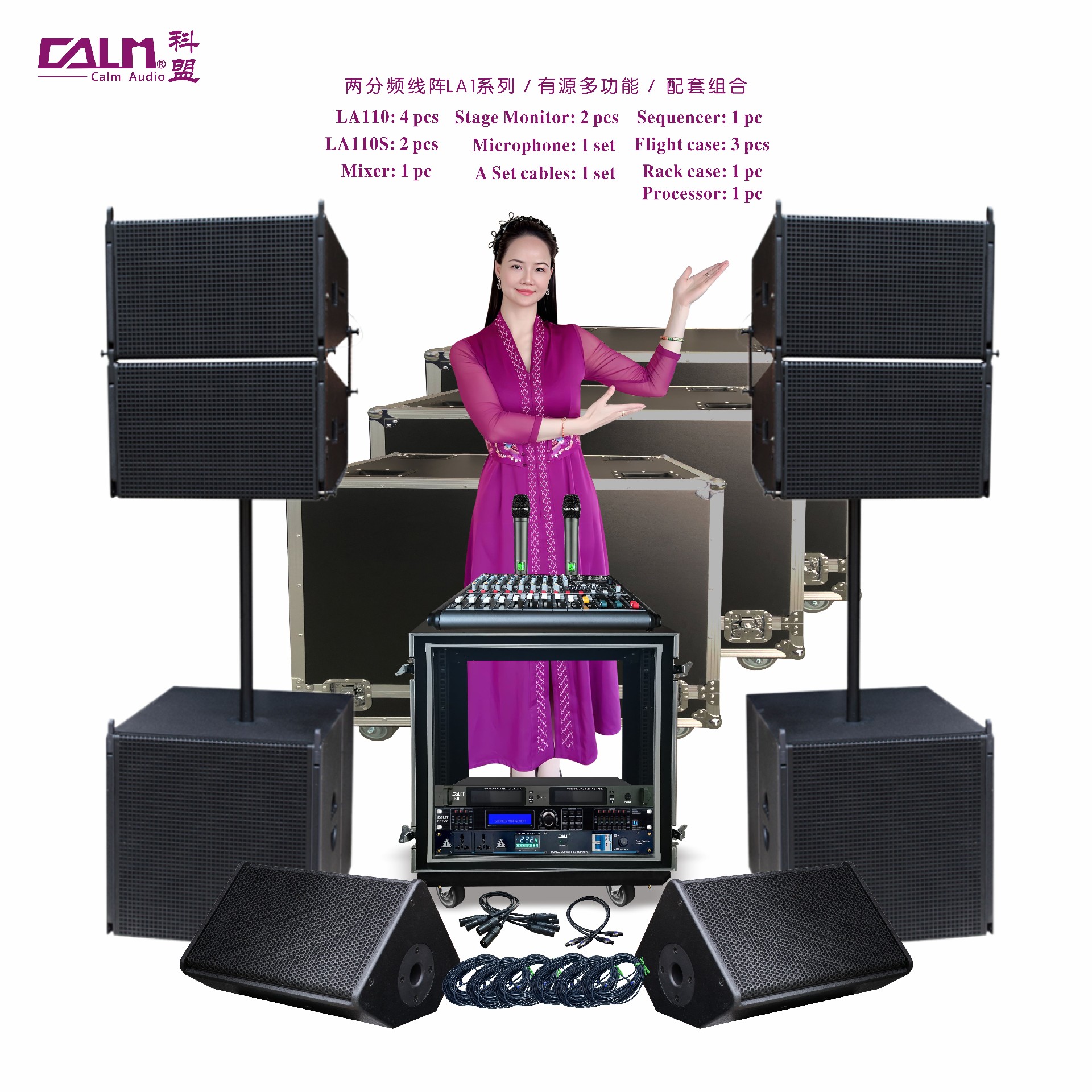 LA1兩分頻線陣 有源多功能 配套組合